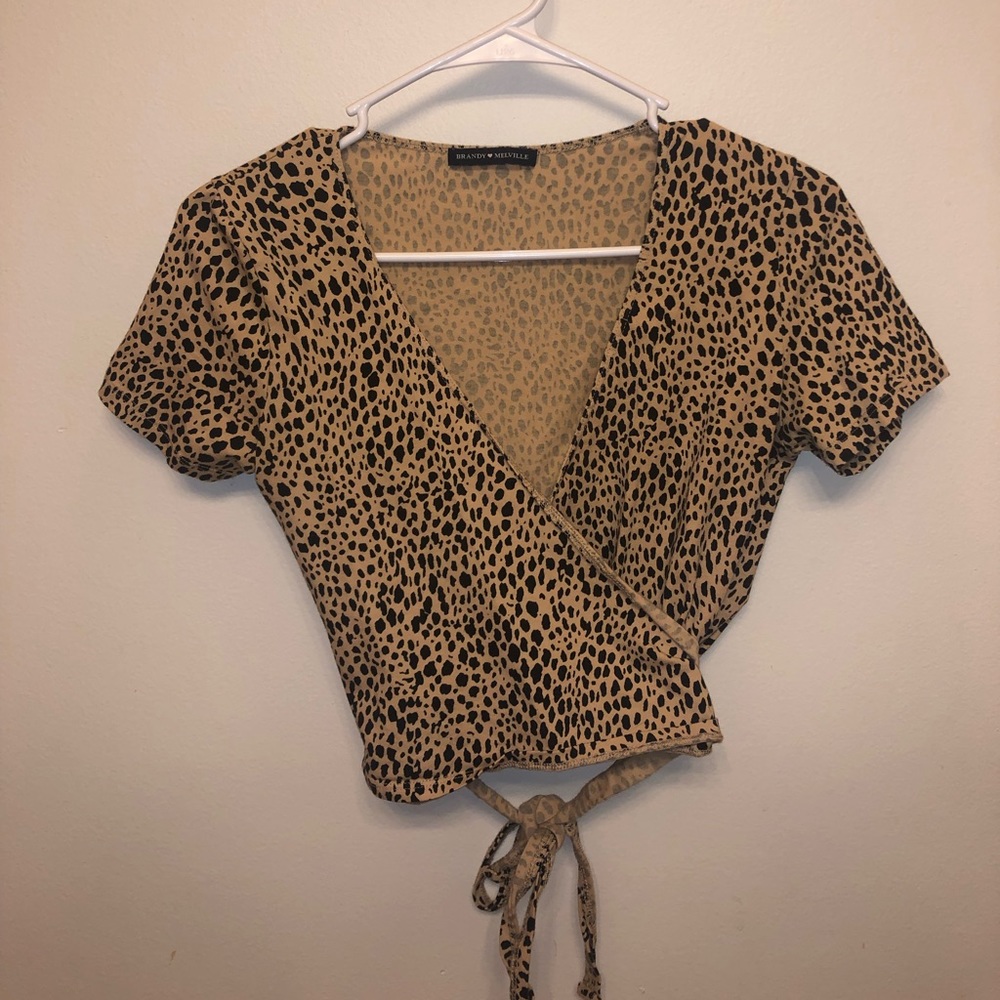 Brandy Melville cheetah print tie top!